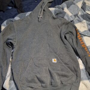 Carhartt Men's Hoodie with Orange Sleeve Detail